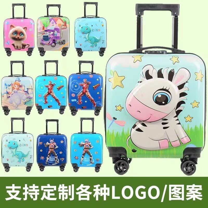 Оптовый дизайнер Custom ABS Trolley Case Custom Printing Luggage Мультфильм Четырехколесные чемоданы для детей