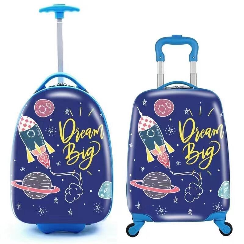 Горячая продажа Четырехколесный спиннер багаж Детские путешествия Троллейбусная сумка Школьная сумка Пластиковый чемодан Хранение