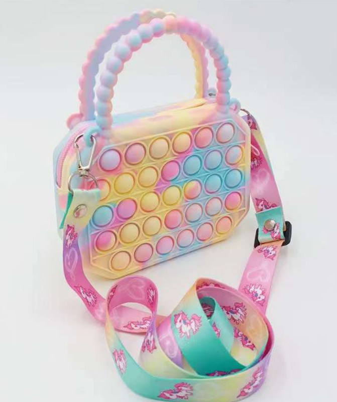 Поп Фиджет Игрушки Силиконовый Пуш Бульба Кроссбоди Сумка Сенсорный Стресовый Успокоитель Взрослые Дети Сумка Монета Сумка Сумка Подарки