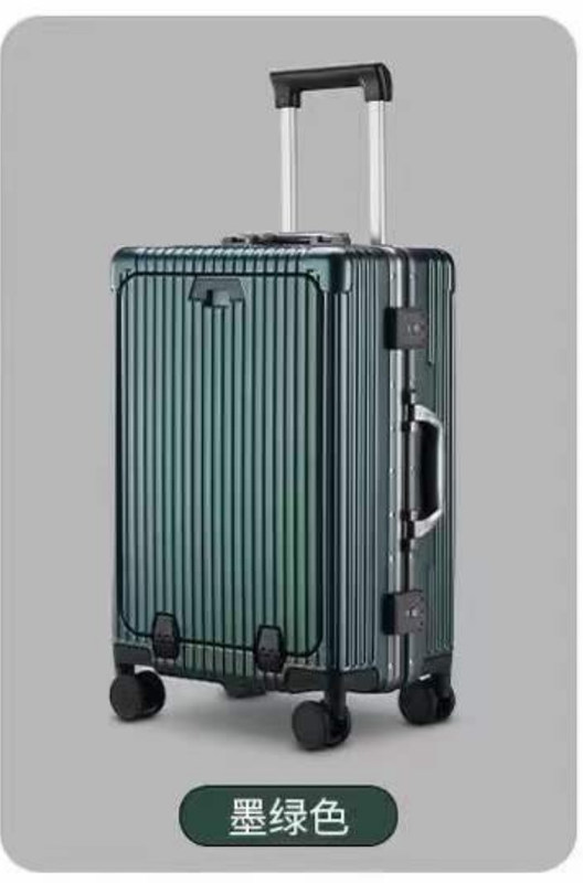 24-дюймовый чемодан передний открытый твердый алюминиевый каркас с USB-портом для зарядки TSA Lock Cup Holder And Medium Phone Holder