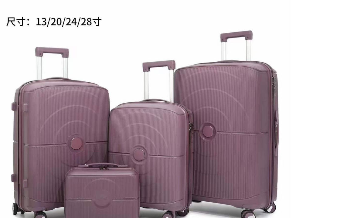 4-частный набор Легкий портфель с спиннером TSA Замок с анти-скарабельным материалом PP расширяемый 20 24 28 дюймов