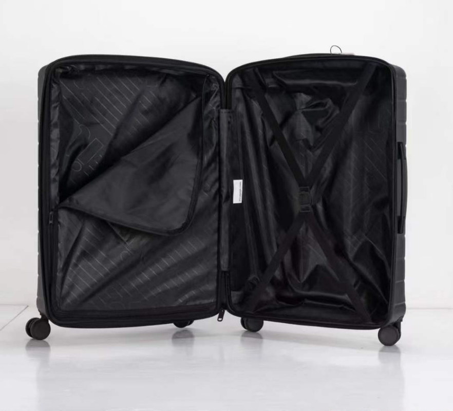 Чёрный неразрывный р.п. Новейший чемодан прочный багаж 28 расширяемый чемодан для деловых поездок